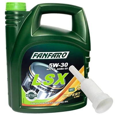 Abbildung von Motoröl Motor Öl FANFARO 5W 30 LSX API SN 5 Liter mit Ausgießer