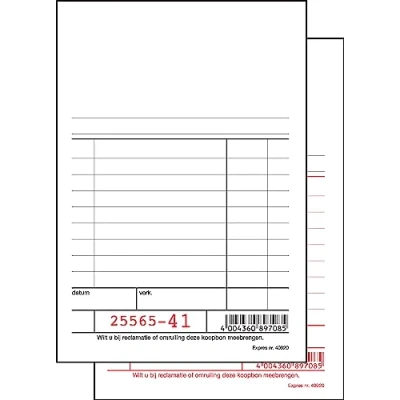 Abbildung von SIGEL Expres 40920 Kassablok, wit, nummeriert, Blaupapier holländischer Kassenblock 10x16 cm, 10 Stück á 2x50 Blatt
