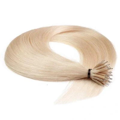 Abbildung von hair2heart Premium Nanoring Extensions Echthaar glatt 50 Strähnen 0.8g 40cm 10/0 hell lichtblond