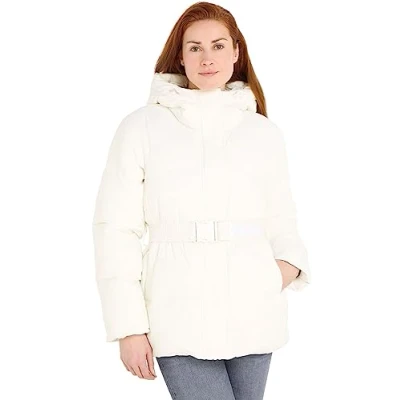 Abbildung von Calvin Klein Jeans Damen Logo Belt Short Puffer J20J221896 Gepolsterte Jacken, Weiß (Ivory), L