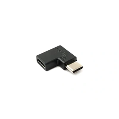 Abbildung von System S USB 3.1 Adapter Typ C Stecker zu Buchse Winkel Kabel in Schwarz