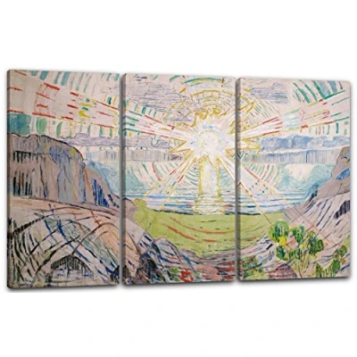 Abbildung von Printed Paintings Leinwand 3 teilig(120x80cm): Edward Munch Die Sonne (1910/1911)