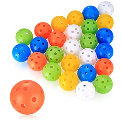 Abbildung von Xiaomoyu 28 Stück Golf Übungsbälle, Air Flow Hollow Übungsgolfbälle, 40mm Kunststoff Golftrainingsbälle für Swing Übung Driving Range Home Outdoor Golfspiele Erwachsene