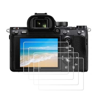 Abbildung von OOTSR (4 Stück Schutzfolie Kompatibel mit Sony Alpha A7II A7RII A7SII A7RIII A7R Mark II A9, Panzerglas Displayschutzfolie für A72 A7R2 A73 A7R3 A7S2 2 Folie