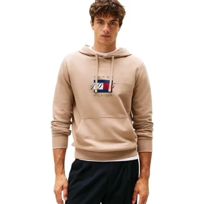 Abbildung von Tommy Hilfiger Kapuzensweatshirt &quot;LINEAR FLAG GRAPHIC&quot;, Regular Fit, Hoodie, Kapuze mit Tunnelzug