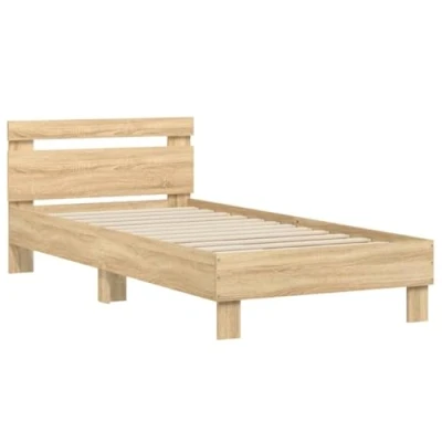 Abbildung von vidaXL Bett Bettgestell mit Kopfteil Sonoma Eiche 90x200 cm Holzwerkstoff