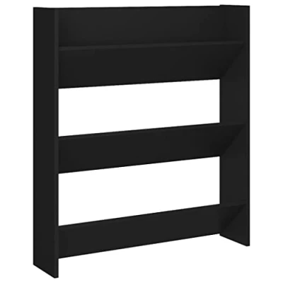 Abbildung von vidaXL Wand Schuhschrank Schuhregal Schuhablage Regal Schrank Schuhständer Wandregal Hängeschrank Schuhaufbewahrung Schwarz 80x18x90cm Holzwerkstoff