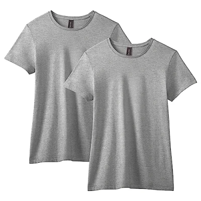 Abbildung von Gildan Damen Softstyle Baumwolle Style G64000l, 2er Pack T Shirt, Grau Sport Grey, Groß