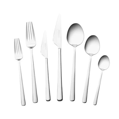 Abbildung von Karaca Besteck Set Serena 84 teilige Edelstahl Besteckset für 12 Personen, Silber, mit Messer Gabel Löffel 18/10 Essbesteck