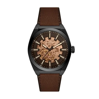 Abbildung von Fossil Herren Analog Automatik Uhr mit Leder Armband ME3207