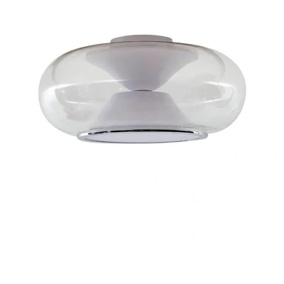 Abbildung von Lucande LED Deckenleuchte Orasa, Glas, weiß/klar, Ø 43 cm