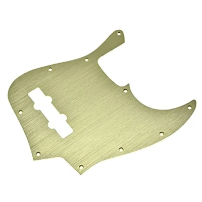 Abbildung von KAISH Schlagbrett für Bassgitarre, 10 Löcher, Metall, eloxiertes Aluminium, J Bass Stil, moderner USA/Mexiko, Jazz, Bass, Gold