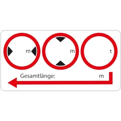 Abbildung von Hinweisaufkleber Fahrzeugmaße 10 x 5 cm Länge Breite Höhe und Gewicht für LKW Wohnmobil Camper Kastenwagen Beschreibbar Selbstklebend Farbe Weiss