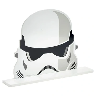 Abbildung von Star Wars Sturmtruppler Wandregal, klein, wandmontiertes Bücher und Aufbewahrungsregal für Kinder, Schweberegal aus Holz Schlaf Spielzimmer