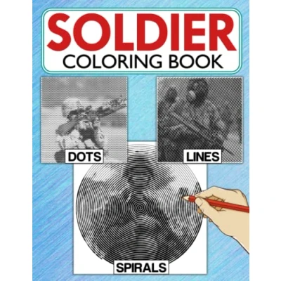 Abbildung von Soldier Dots Lines Spirals Coloring Book: Impressive Diagonal Pages For Adults And Teens