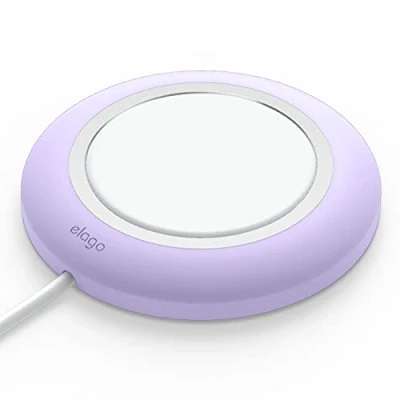 Abbildung von elago MS Ladepad Kompatibel mit MagSafe Ladegerät iPhone 16/15/14/13/12 Serie und Anderen kabellos ladenden Handys, AirPods 4/3/Pro 2/Pro (Lavendel)