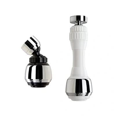 Abbildung von Siroflex 2507/5 W &quot;Duetto&quot; 1 Weißer Schlauch mit Wasserhahn Luftsprudler für die Küche Sirius Kugelgelenk aus Messing und Wassersparer + Strahlregler