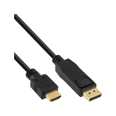 Abbildung von InLine 17187 DisplayPort zu HDMI Konverter Kabel, schwarz, 0,3m