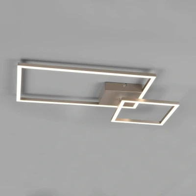 Abbildung von Reality Leuchten LED Deckenleuchte Padella R62642107, Metall Nickel matt, inkl. 25 Watt LED, Switch Dimmer