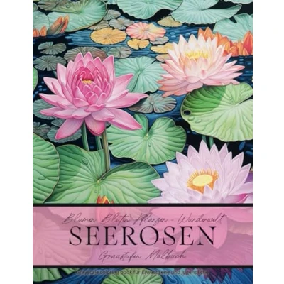 Abbildung von Blumen Blüten Pflanzen Wunderwelt Seerosen Graustufen Malbuch: Grayscale coloring book für Erwachsene und Jugendliche