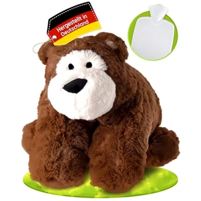 Abbildung von Hugo Frosch Wärmflasche Klassik 1,8 l Kuschelkissen Bär, Made in Germany
