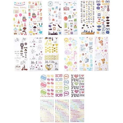 Abbildung von Zink Bunte und dekorative Aufklebersets für Sofortbild Papierprojekte (Smile, Mint, Snap, Zip, Pop, Z2300) 9 einzigartige Sets.