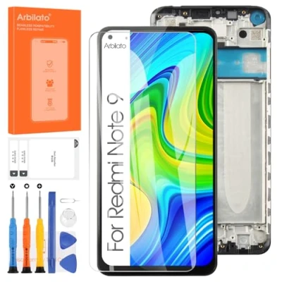 Abbildung von Bildschirm Ersatz für Xiaomi Redmi Note 9 10X 4G LCD Display M2003J15SG,M2003J15SC Touchscreen Digitizer Montage Reparaturteile (Schwarz mit Rahmen)