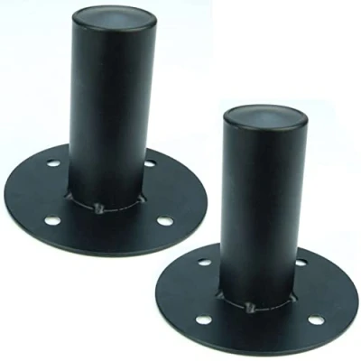 Abbildung von 2 Stück Boxenflansch Stahl schwarz PA Boxen Flansch Einbauflansch Einbauhülse für 35 mm Stative (2x Boschenflansch Stahl)