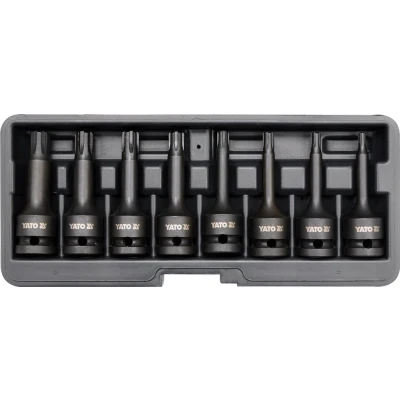 Abbildung von YATO YT 1068 Steckschlüsseleinsatz Set 8 Chrom Molybdänstahl 1/2