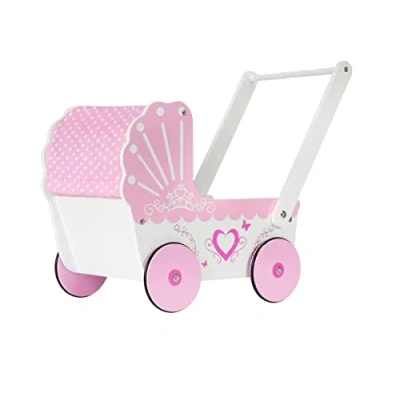 Abbildung von Mamabrum Puppenwagen Holzpuppenwagen, Walker, Pusher Mit Herzdesign