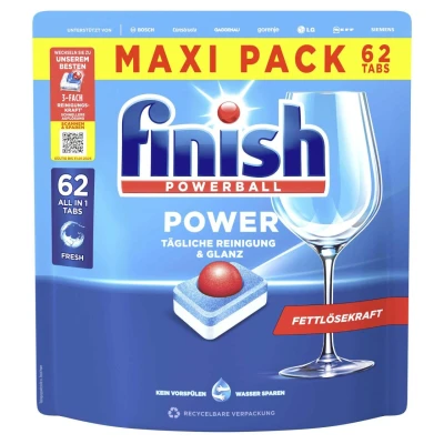 Abbildung von Calgonit finish Spülmaschinentabs POWERBALL POWER 62 St.