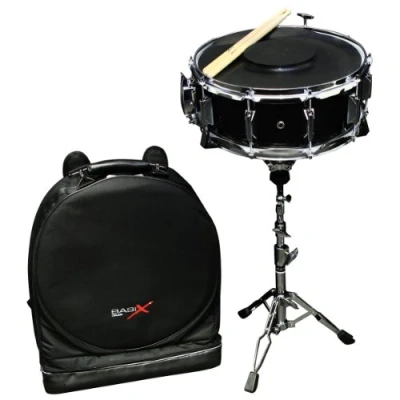 Abbildung von GEWA Snaredrum Starter Set 14x5,5&quot; ZWEIFACH ausziehbar, Pappelkessel schwarz foliert inkl. Rucksacktasche, Gummimatte, 1 Paar Stöcke PS801190 ***NEU***