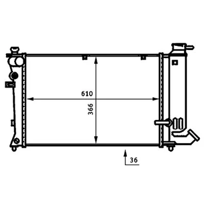 Abbildung von MAHLE ORIGINAL CR 170 000S Kühler, Motorkühlung PEUGEOT: 306 Schrägheck 1.9 DT, D 1993 2001