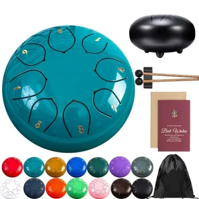Abbildung von Rain Drum For Outside Garden, Steel Tongue Chime, 8 Note 6 Inch Chakra Rain, Metal Chimes Outside, Musical Education Entertainment Meditation Yoga Zen Gifts (F)