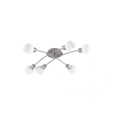 Abbildung von Lindby Agmar Deckenleuchte, nickel, 6 fl.