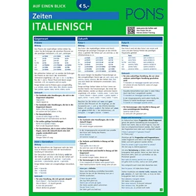 Abbildung von PONS Zeiten Auf einen Blick Italienisch (PONS Blick)