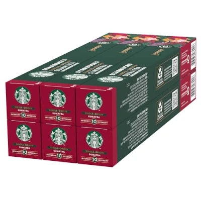 Abbildung von STARBUCKS Single Origin Sumatra by Nespresso, Dunkle Röstung, Kaffeekapseln 6 x 10 (60 Kapseln)