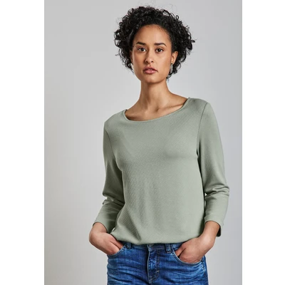 Abbildung von Street One Struktur Langarmshirt, Damen, Größe: 38, Grün