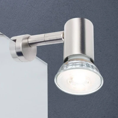 Abbildung von Paulmann 99905 Spiegelleuchte Galeria Simplo Badezimmerlampe Eisen gebürstet Spiegelbeleuchtung inkl. Leuchtmittel 1x53W GU10