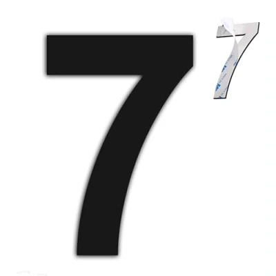 Abbildung von nanlyiau 4in/10.2cm selbstklebende Hausnummer Schwarz Matt Edelstahl Wasserdicht, Rostfest und Korrosionsbestndig (Paste Black 4in7)