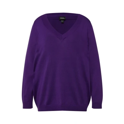Abbildung von Ulla Popken Strickpullover, Damen, Größe: 50/52, Tiefes violett