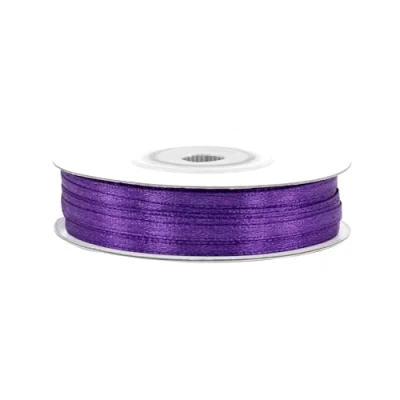 Abbildung von Satinband 3mm x 50m Rolle FARBAUSWAHL in 3/6/12/18/25/38/50/75/100mm farbecht &amp; waschbar Schleifenband für Hochzeit Geschenkband zum Verpacken Dekorieren Basteln Violett 470