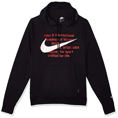 Abbildung von Nike Herren NSW Swoosh Hoodie Kapuzenpullover, Black/White, L