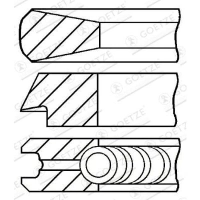 Abbildung von GOETZE ENGINE 08 425000 00 Kolbenringsatz 93mm IVECO: DAILY 2 Kasten/Kombi, Pritsche/Fahrgestell, FIAT: Ducato II Pritsche/Fahrgestell