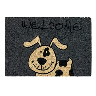 Abbildung von Carpido Fußmatte Kokos Hund Türmatte 40x60 cm antibakterielle Eingangsmatte Kokosmatte mit Vinylrücken natürliches Material 100%