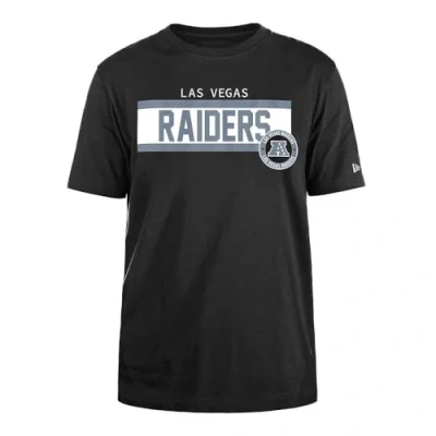 Abbildung von LAS VEGAS RAIDERS New Era Unisex NFL Regular High Density Ink Screenprint Front Graphic Original Team Color T Shirt, Schwarz, L EU