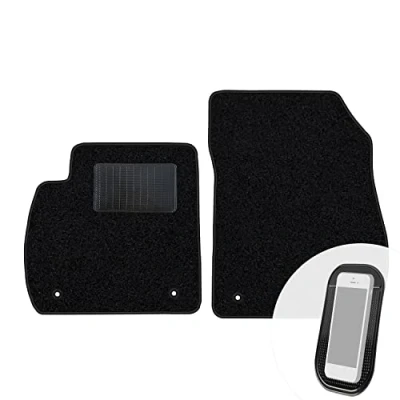 Abbildung von moto MOLTICO Vorne Fußmatten Auto Velours Autoteppiche Schwarz Automatten Set 2 teilig passend für Opel Zafira C Tourer 2012 2019