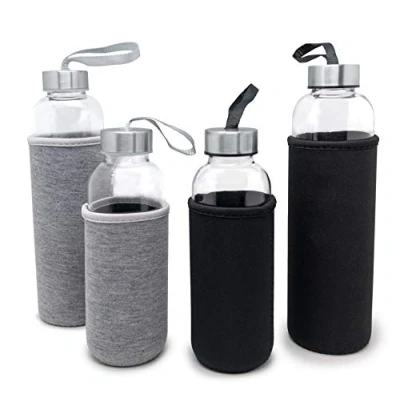 Abbildung von NERTHUS Fih Glasflasche Hülle, Neopren 400 Ml Grau