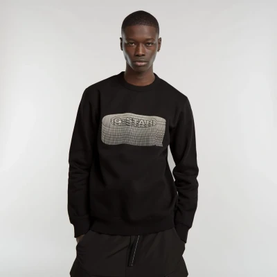 Abbildung von G STAR Stacked OLD Skool LOGO Sweatshirt, Herren, Größe: Small, Dk black