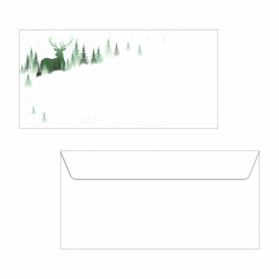 Abbildung von SIGEL DU284 Briefumschläge Weihnachten DIN lang 25 Stück mit modernen grünen Elementen &quot;Christmas Forest&quot;